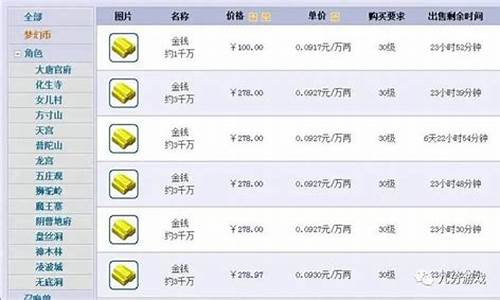 梦幻金价高和金价低的区别_梦幻西游金价排行2021年5月